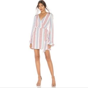 NWT L’Academie striped wrap dress - size S